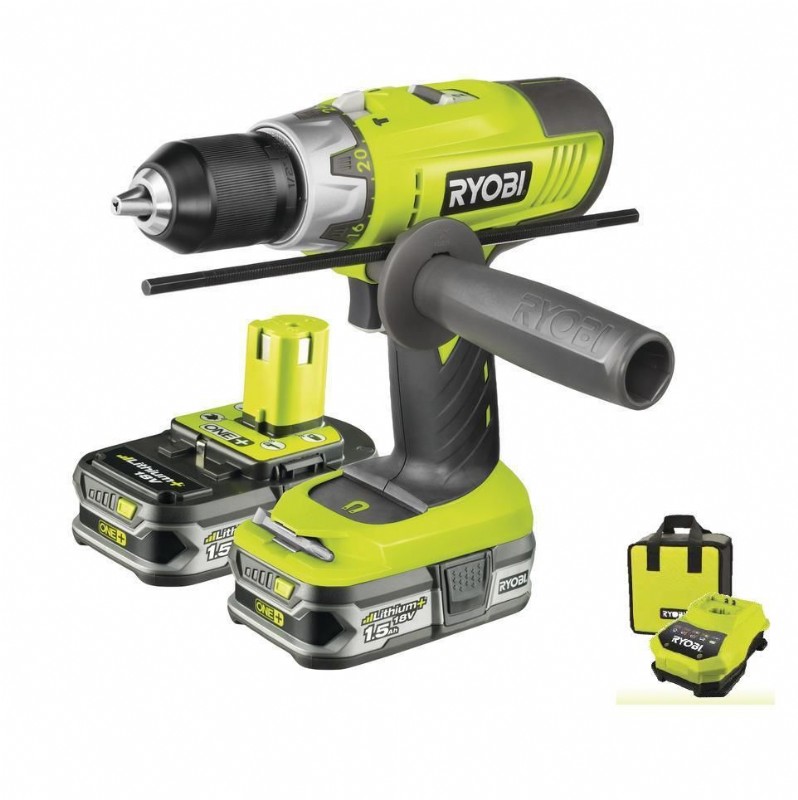 Prezzo Trapano Batteria Ryobi Lcdi1802 18v 1 5 Ah C percussione 2 Batterie Ryobi CostruireSicuro Galatina LE
